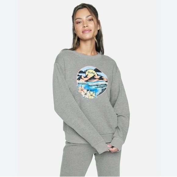 Hurley heather grey woman’s sweater size large new - Picture 1 of 5